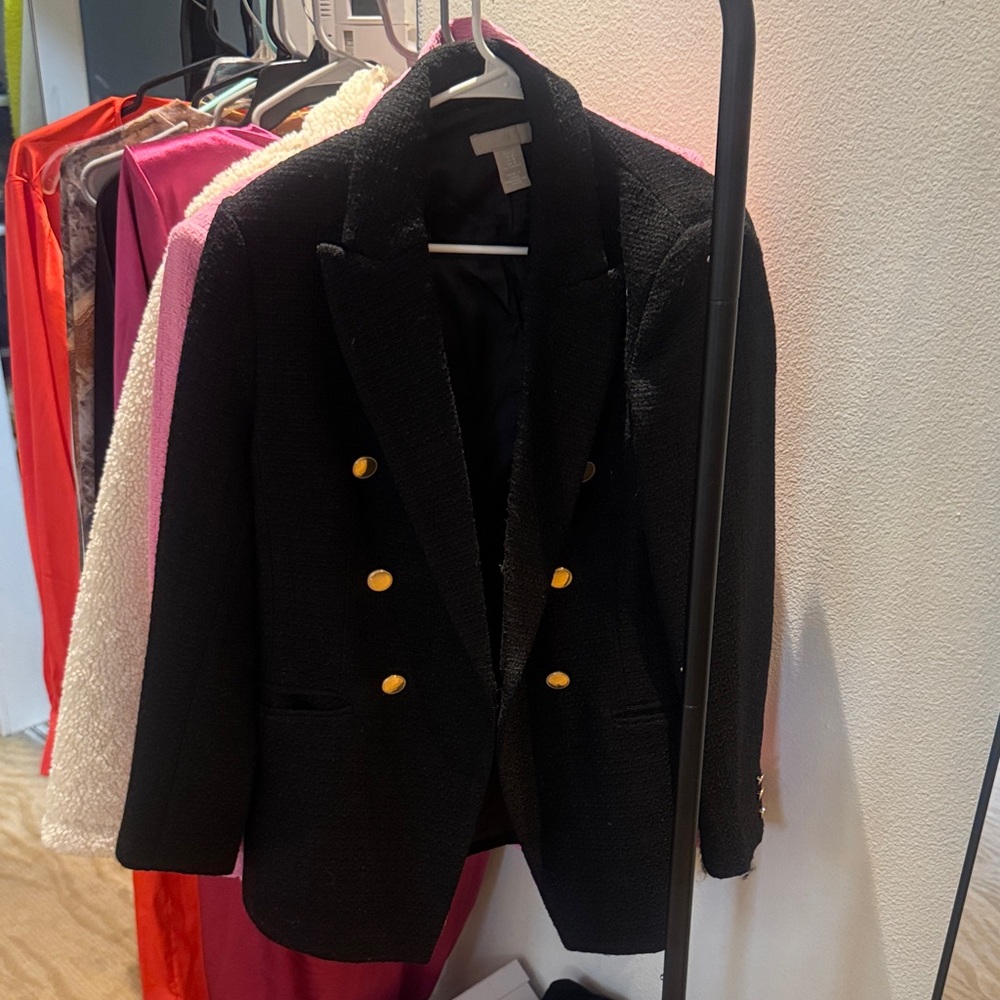 H&M Black Blazer with Gold Buttons